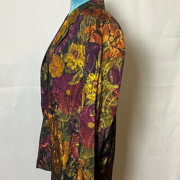 Vintage Handmade Metallic Paisley Jacquard Blazer size large - Picture 3 of 8